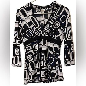 Maurice’s Blouse Top 3/4 Sleeve Colorful BOHO